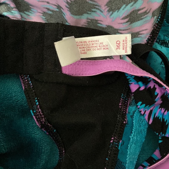 Purple, Black & Blue Bra Set by Xhileration sz 36D/M - Picture 6 of 6